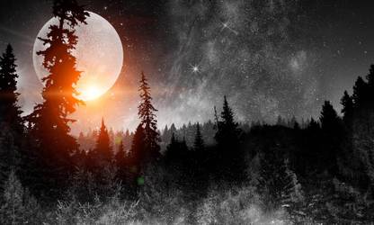 Romantic moon in sky |moon quotes Paper Print