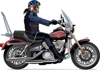 skull in bike quotes premium poster for love ones romantic posters(no need tape) Paper Print