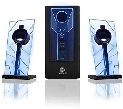 GOgroove BassPULSE Computer Speaker System with Blue LED Glow Lights 40 W Laptop/Desktop Speaker