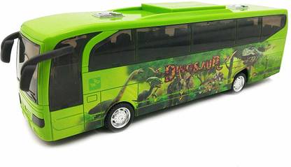 GOOD NEWS Push and Go Friction Powered Forest Theme Bus Toy with Light and Sound Effects