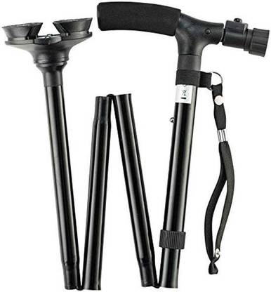 Milly Trusty Cane Sturdy Folding Cane with Gripped Handle/Walking Stick with Built- In Lights & Pivots for Better Grip Walking Stick
