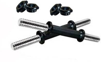 COGNANT Comfortable Grip Handle Dumbbell Rod with Plastic Locks Weight Lifting Bar