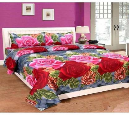 sleepking 144 TC Polycotton Double 3D Printed Flat Bedsheet