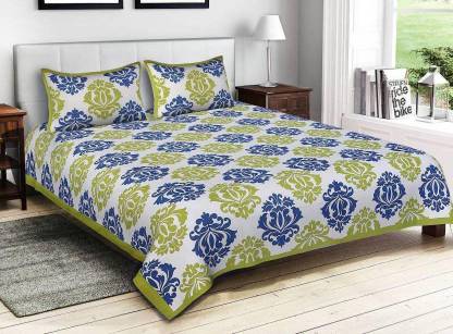 Gangaur Fashion 180 TC Cotton Double Floral Flat Bedsheet