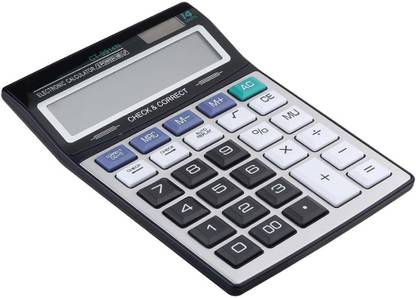 Villy 14 Digit Display -Big Size -2 Power Battery AA Financial( Size:; 22*16*4 Cm) Basic  Calculator