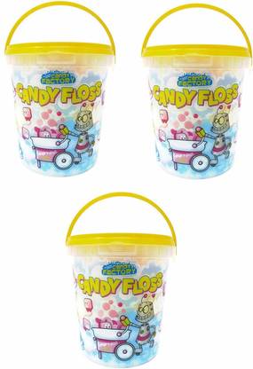 Crazy Candy Factory Candy Floss Strawberry, Banana And Blue Razz 50g Pack Of 3 Blue Razz, Strawberry, Banana Cotton Candy