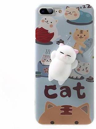 Okos Back Cover for Squishy Lazy Cat Soft Silicone for Apple iPhone 7 Plus