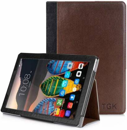 TGK Flip Cover for Lenovo Tab 3 TB3-710F, TB3-710I Genuine Leather Ultra Compact Slim Folding Folio Case