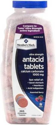 MEMBER'S MARK Ultra Strength Antacid Tablets 265 Chewable Tablets (Assorted Berry) Assorted Berry Chewing Gum