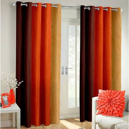 Dehati Homez 212 cm (7 ft) Polyester Room Darkening Door Curtain (Pack Of 2)