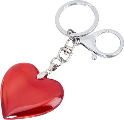 SHUBHEKSHA Crystal Red Heart (with Gift Box) Locking Key Chain