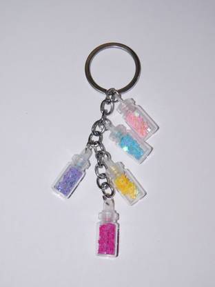 shiv ambika Bottle Keychain with Shinny Stars ( Pack of 2) Key Chain