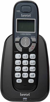 Beetel X-70 Cordless Phone (Black) Cordless Landline Phone with Answering Machine