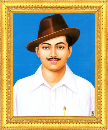 BCOMFORT Shaheed Bhagat Singh Painting Digital Reprint 14.15 inch x 11 inch Painting