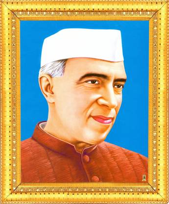 BCOMFORT Pandit Jawahar Lal Nehru Painting Digital Reprint 14.15 inch x 11 inch Painting