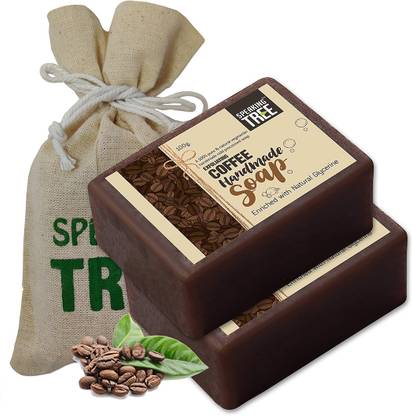 Speaking tree Exfoliating Coffee Handmade Soap - 100gms each (Pack of 2)