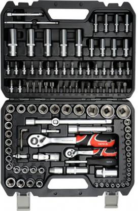 YATO YT-38791 Socket Set 1/4Inch & 1/2Inch Professional tool set, developed to meet the needs of specialized car and mechanical services Socket Set