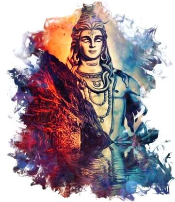 DivineDesigns 56 cm Shiv Shambhu Sticker Self Adhesive Sticker