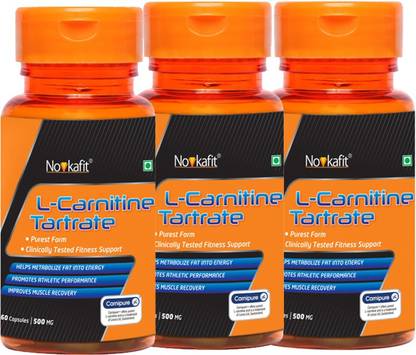 Novkafit L-Carnitine Tartrate - 180 Capsules (with Carnipure® |from Lonza, Switzerland)