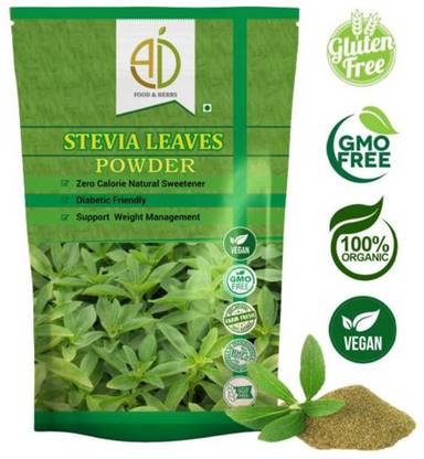 A D FOOD & HERBS ORGANIC STEVIA/STEVIA REBAUDIANA LEAVES GREEN POWDER 250 GMS Sweetener
