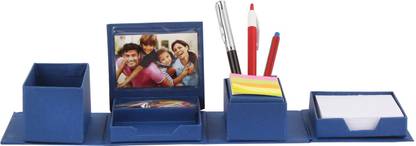 Ozimo 3 कम्पार्टमेंट कार्ड बोर्ड ट्रांसफार्मर क्यूब पेन स्टैंड विथ स्टिकी नोट्स, मेमो पैड एंड टंबलर