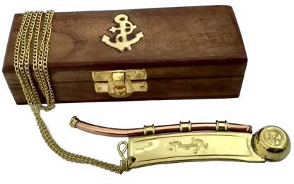 Lot of 20 Brass Copper Boatswain 5" Whistle w Chain Bosun Call Pipe Nautical /