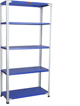 Mil-Nil Prime CRC Sheet 5 Shelf Multiuse Space Saving Rack, 72 x 36 x 15 Inch, 24 Gauge (Blue-White) Iron Wall Shelf