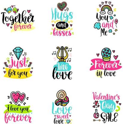 together forever wall sticker poster|valentine poster|love quotes|romantic lines|heart quotes|size:12x18 inch Paper Print