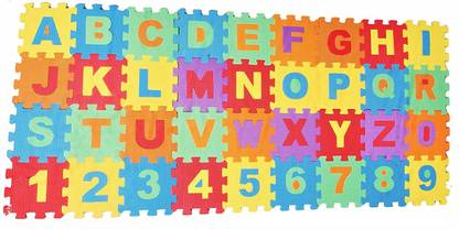 Congo Non-Toxic 36 Piece ABC Foam Mat - Alphabet & Number Puzzle Play & Flooring Mat for Children & Toddlers