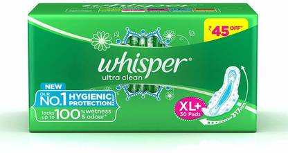 Whisper Ultra Overnight Sanitary Pads with Wings - 60 Pieces (XL Plus) Sanitary Pad