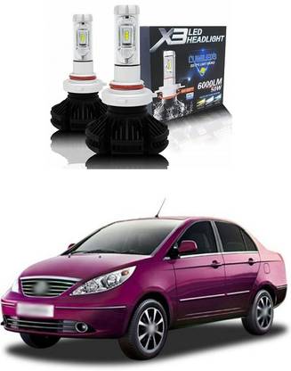 PRTEK X3 Car Headlight/Fog Lamp LED Bulb For Car-s With 3 Color Temperature Films ( 50W, 6000LM) A219 Headlight Car LED for Tata (12 V, 55 W)