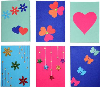 AanyaCentric Handmade MultiPurpose A7 Size Small 6nos Mini Greeting Card