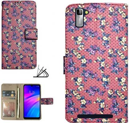MYSHANZ Flip Cover for Xolo ERA 2, Xolo ERA 2 flip cover, Xolo ERA 2 Desginer Flip cover, Xolo ERA 2 mobile flip cover (Pink)