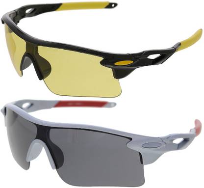 VAST Combo Of Day & Night Vision Wrap Around Cricket Goggles