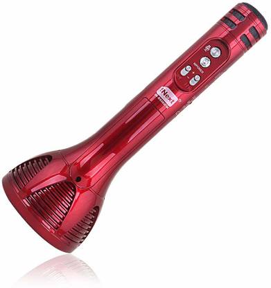 तुशीका Red Karaoke Mic Premium Quality Handheld Wireless Microphone Mic With Audio Recording Bluetooth Speaker & Karaoke Feature Celebrate Birthday Party Home Function होल्डर