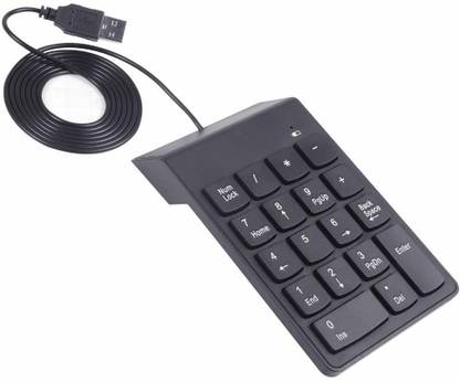 VOOCME 18 KEYS MINI NUMERIC KEYPAD Wired USB Laptop Keyboard Wired USB Handheld Multi-device Keyboard Compatible with Desktop, Laptop, Mac Easy to Use,Plug and Play,Quick, Comfy Durable body