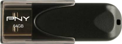 PNY PFD64GATT4-BR20 64 GB Pen Drive Compatible with Laptop, Tablet, Television USB 2.0 Plastic Case