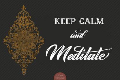keep clam and maditate old premium wall quotes poster motivational and inspirational Paper Print
