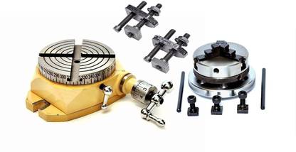 Saral 2.75" ROTARY TABLE WITH 3 JAW 65MM SELF CENTERING CHUCK & M5 CLAMPING KIT Rotary Tool