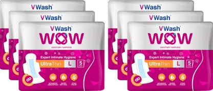 VWash Wow Ultra-Thin Napkin L 5 30 Sanitary Pad