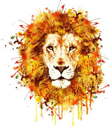 DivineDesigns 56 cm Lion Face Self Adhesive Sticker