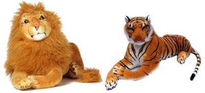 RBB HUB Most Populer Selling Soft Lion&Tiger Combo - 32 cm (Yellow)  - 32 cm
