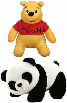 RBB HUB Soft toy for kidsCombo of Pooh and Panda  - 35 cm