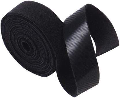 Vardhman Self Gripping Double Sided Hook and Loop fastener Tape, Reusable, 20 mm, Pack of 2 mts , color Black Stick-on Velcro