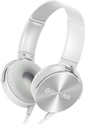 Sketchfab Extra bass Headphones Over The Ear Headset with Deep bass Wired