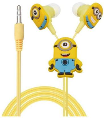 TECHNOCHITRA UNIQUE MINION DESIGN YELLOW COLOR EARPHONE 3.5 mm Wired