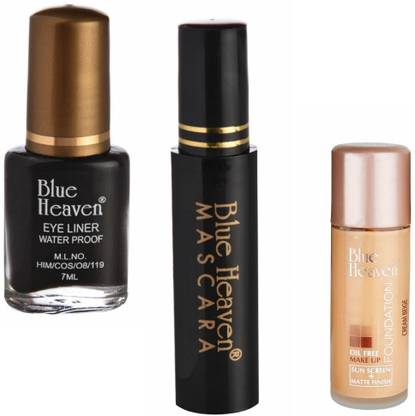 BLUE HEAVEN Eye liner regular & mascara regular & foundation oil free