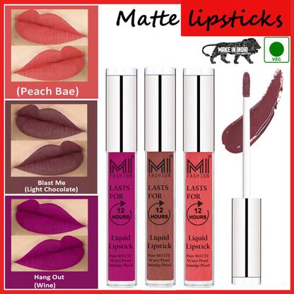 MI FASHION Mat Lipstick Combo Offers Liquid Smudge Proof Long Wearing Code no 1313
