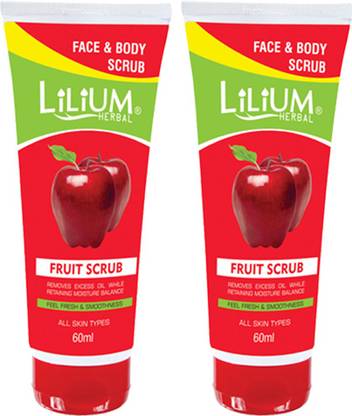 LILIUM Face & Body Fruit Scrub 60ml Pack of 2 Scrub