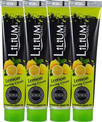 LILIUM Shaving Cream With Tea Tree oil 120gm Pack of 4